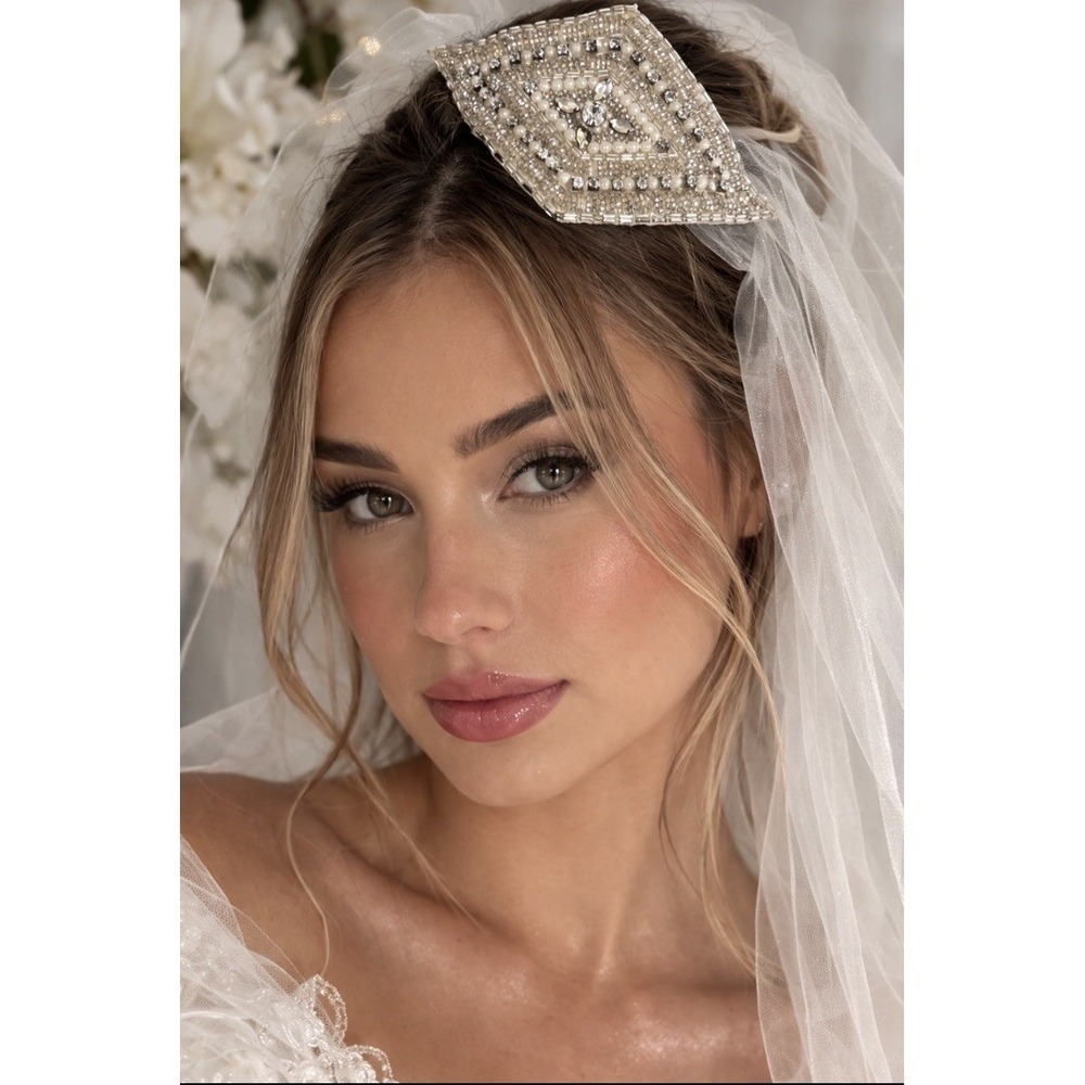 Art Deco Bridal Hair‎ Comb Crystal Pearl Beaded Wedding Headpiece Vintage 5.5"